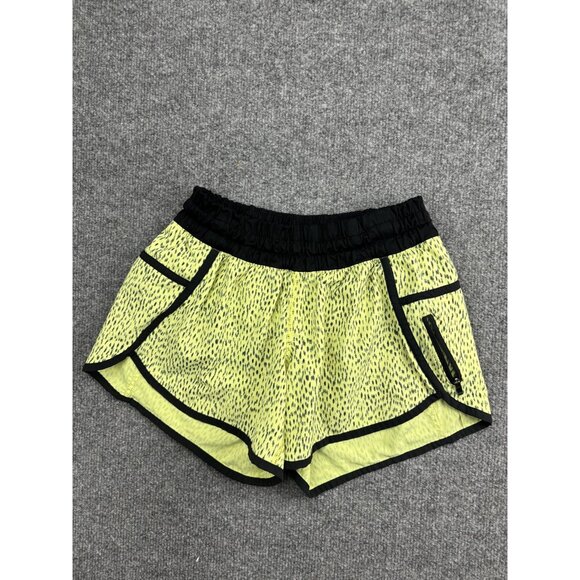 Lululemon Pants - Lululemon Running Shorts Womens 4 Yellow Spotted Lined Zip Pocket 2.5 Inseam